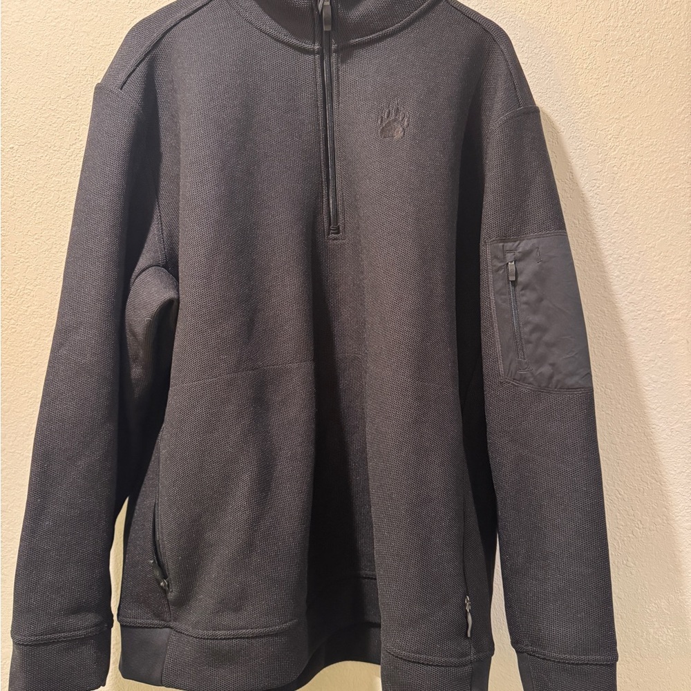 Duluth Trading Co AKHG Black on Black Zip-Up Sweater